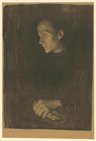 Operária de perfil voltada para a esquerda (Versão definitiva, 1.º estado) de Käthe Kollwitz