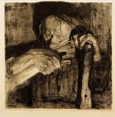 Ao descascar de Käthe Kollwitz