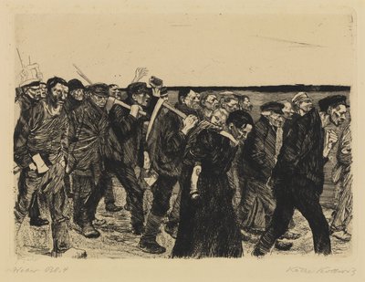 Uma revolta de tecelão - trem de tecelão de Käthe Kollwitz