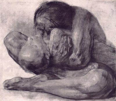 Mulher com uma criança morta de Käthe Kollwitz