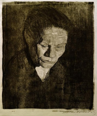 Cabeça de mulher abaixada de Käthe Kollwitz