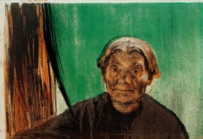 K.Kollwitz, mulher velha na janela de Käthe Kollwitz
