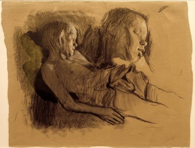 K.Kollwitz, criança adormecida e cabeça da criança de Käthe Kollwitz