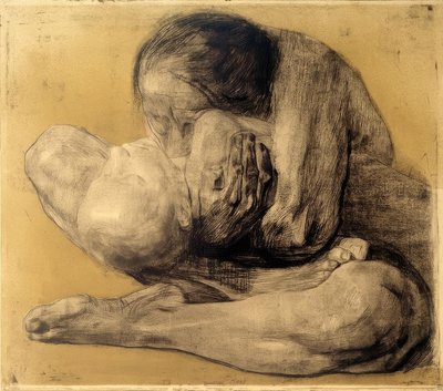 Käthe Kollwitz, esposa com filho morto - 1903 de Käthe Kollwitz