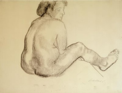 Käthe Kollwitz, costas femininas Sitender agem para a direita de Käthe Kollwitz