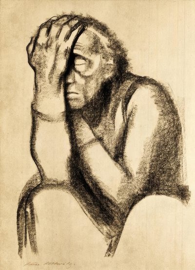 Mulher reflexiva de Käthe Kollwitz