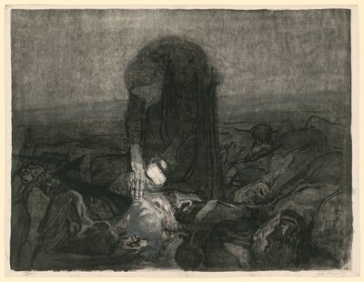 Campo de batalha (folha 6 de «Bauernkrieg», 2.ª versão) de Käthe Kollwitz