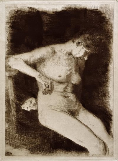 Sentado nu feminino de Käthe Kollwitz