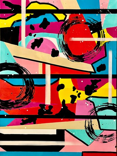 Retro colorido e abstrato de Kajsa Bergström