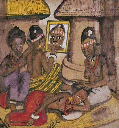 Mali Women, c.1929 (óleo sobre linho) de Kalifala Sidibe