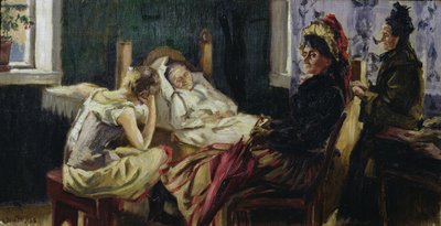 Visita a um Paciente (óleo sobre tela) de Kalle Lochen