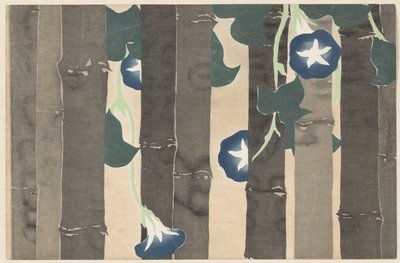 trepadeira azul Asagao Flores de cem mundos (título da série) Momoyogusa, vol. 1 (título da série) de Kamisaka Sekka