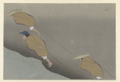 puxando um barco Mifune Flores de cem mundos (título da série) Momoyogusa (título da série) de Kamisaka Sekka