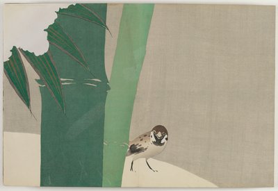 Flores de Cem Mundos (Momoyogusa): Bambu na Neve (Secchuchiku) de Kamisaka Sekka