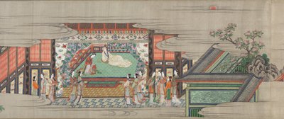 Pergaminho 1 da Canção da tristeza duradoura (Chōgonka gakan) de Kano Sansetsu