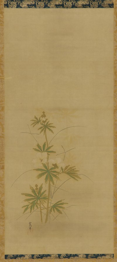 Aibika parte de um conjunto, período Edo, meados do século XVII e início do século XVIII. de Kanô Yôboku Tsunenobu