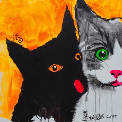 Dupla de gatos coloridos de Kanat Ibragimov