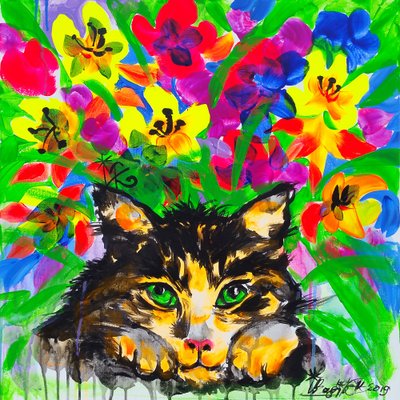 Gato do Jardim Colorido de Kanat Ibragimov