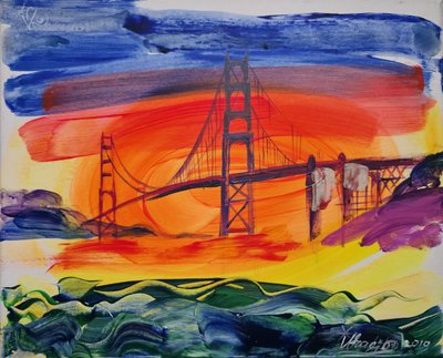 Pôr-do-sol espetacular na Golden Gate de Kanat Ibragimov