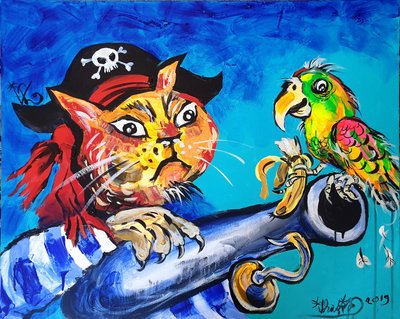 Gato Pirata Engraçado de Kanat Ibragimov