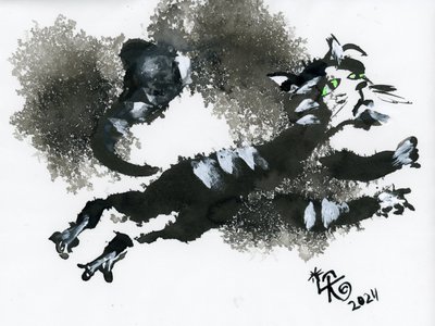 Gato Saltitante de Tinta de Kanat Ibragimov
