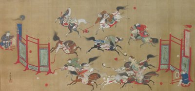 Tártaros Jogando Polo, início do século XVIII. de Kano Eisen