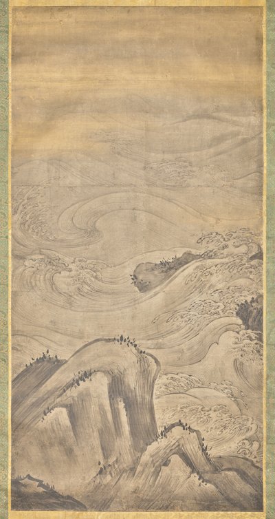 Rochas e ondas de Kano Motonobu