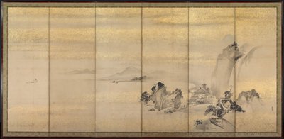 Paisagens de verão e inverno, 1600s. de Kano Naonobu