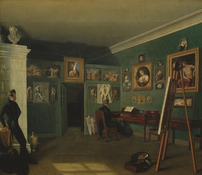 O estúdio dos pintores, 1830 de Kapiton Selentsov