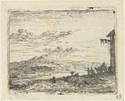 Paisagem italiana com carroça na estalagem
Pequenas paisagens (título da série) de Karel Du Jardin