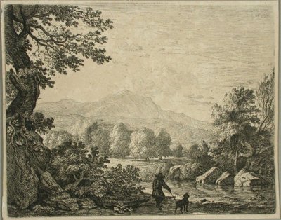 Paisagem com homem e cão de Karel Dujardin