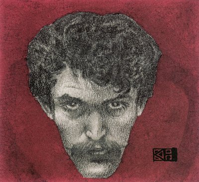 Auto-retrato vermelho, 1897 de Karel Hlavácek