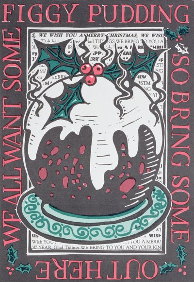 Figgy Pudding, 1998 (linogravura em papel) de Karen Cater