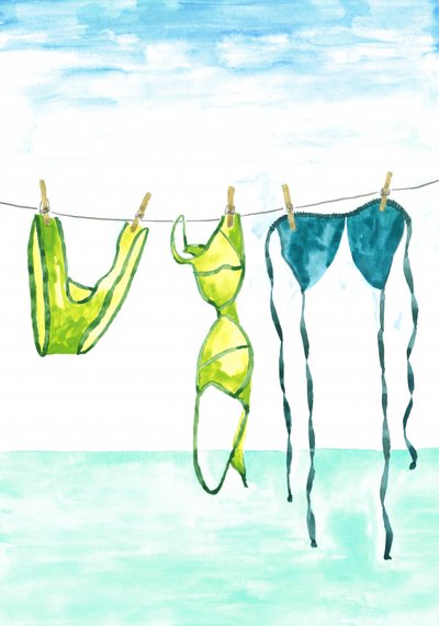 Fatos de banho de verão a secar de Karen Menzenbach