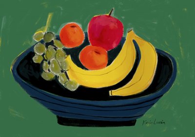 Natureza morta com frutas coloridas de Karin Lauria