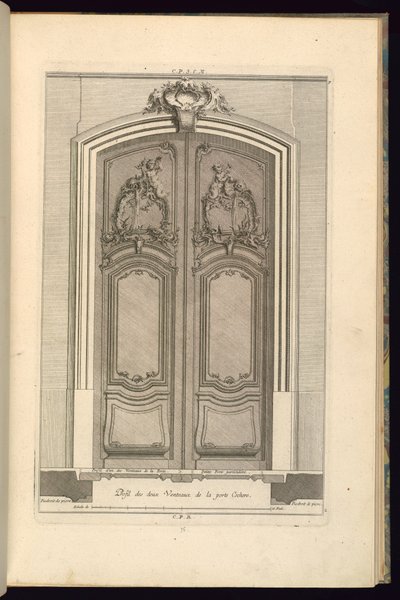 Elevação e planta de um portal de Karl Albert von Lespilliez