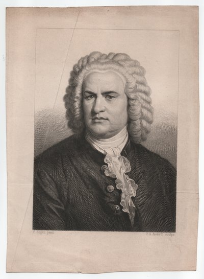 Johann Sebastian Bach (1685-1750) (c. 1850, gravura) de Karl & Andorff Friedrich August (1819 1875) Jager