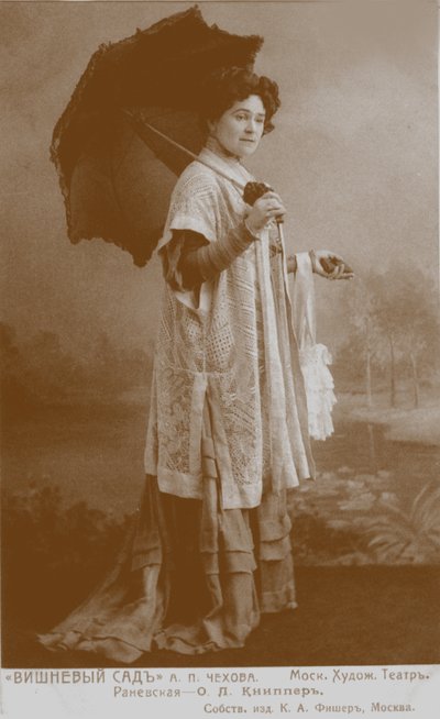Olga Leonardovna Knipper-Chekhova como Ranevskaya no pomar de cerejeira de Karl August Fischer