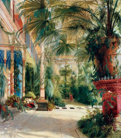 "Serre a palmiers" (O Interior da Casa da Palma) Peinture de Carl Blechen (1798-1840) Óleo sobre papel 1832-1833 Dim 64x56 cm Staatliche Museen, Berlim de Carl Blechen