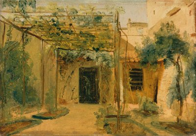 O atelier do escultor Rudolf Schadow, c.1828-29 (óleo sobre cartão) de Karl Blechen