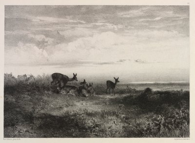 Paisagem com veados de Karl Bodmer