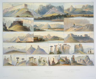 Notáveis Colinas no Alto Missouri de Karl Bodmer