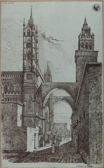 «Vista da catedral de Palermo» de Karl Friedrich Schinkel