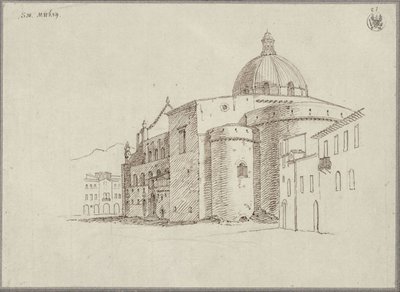 Vista da catedral de Messina a partir do nordeste de Karl Friedrich Schinkel