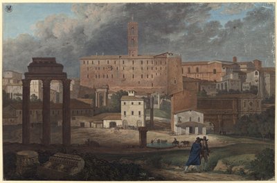 Vista do Capitólio em Roma a partir do Campo Vaccino de Karl Friedrich Schinkel
