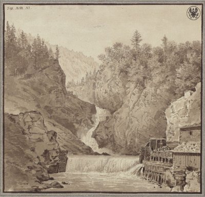 Vista da cascata perto de Lend na região de Salzburgo de Karl Friedrich Schinkel