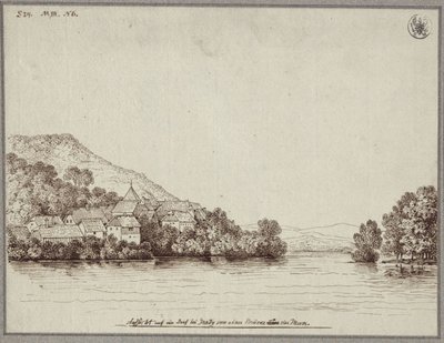 Vista de uma aldeia perto de Graz a partir de uma ponte sobre o Mur de Karl Friedrich Schinkel