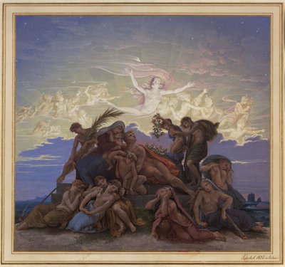 Berlim. Museu Antigo no Lustgarten. Projecto para o mural "Luto junto ao túmulo" de Karl Friedrich Schinkel