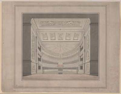 Berlim. Schauspielhaus na Gendarmenmarkt, sala de espectáculos de Karl Friedrich Schinkel