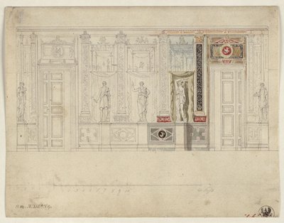 Berlim, Wilhelmstraße 102. Palácio do príncipe Albrecht da Prússia, projecto para a sala de jantar oval de Karl Friedrich Schinkel